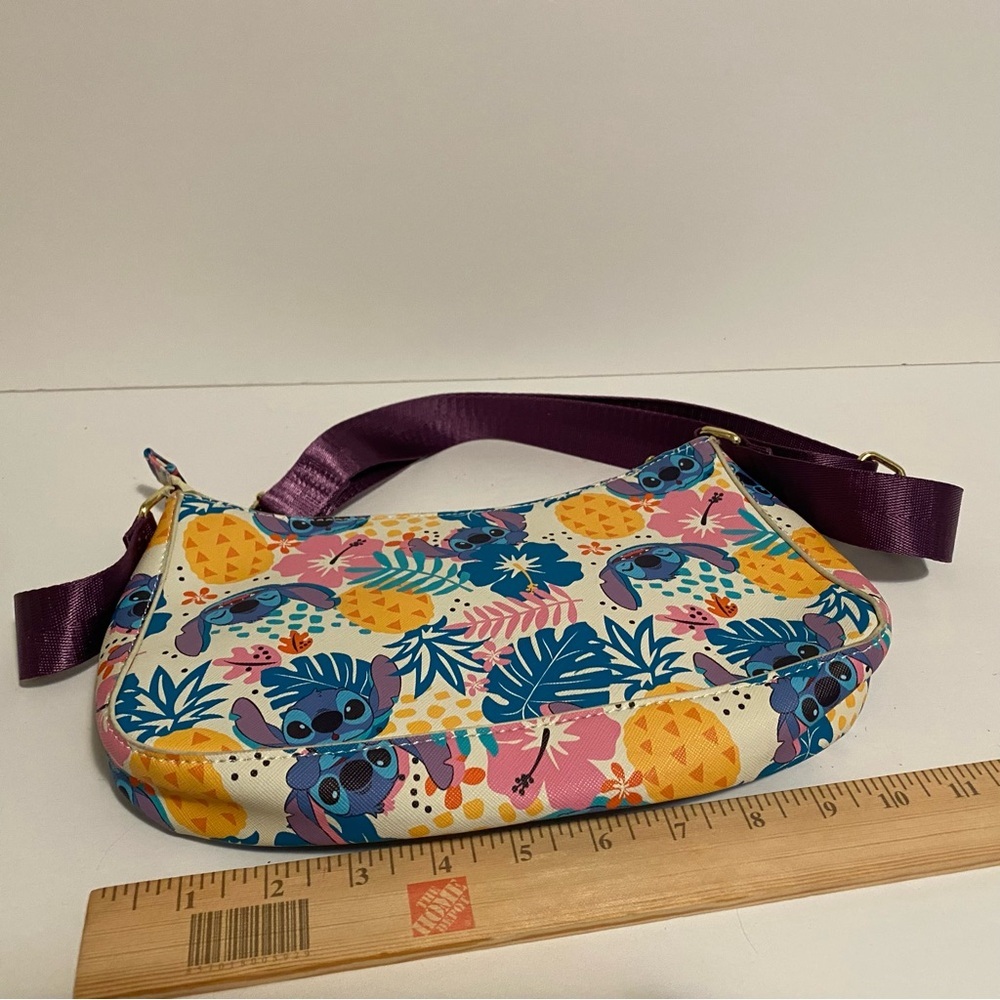 Bioworld Disney Stitch Crossbody Bag Purse Zip up Lilo + Stitch Purple Strap - Picture 4 of 7